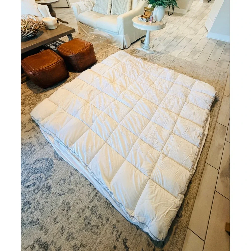Sleep Mantra King Cotton Mattress Topper Cooling Quilted Down‎ Alternative White